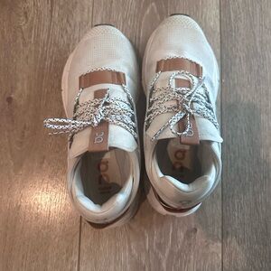 On Cloudnova Women’s Athletic Running Shoes in White and Tan